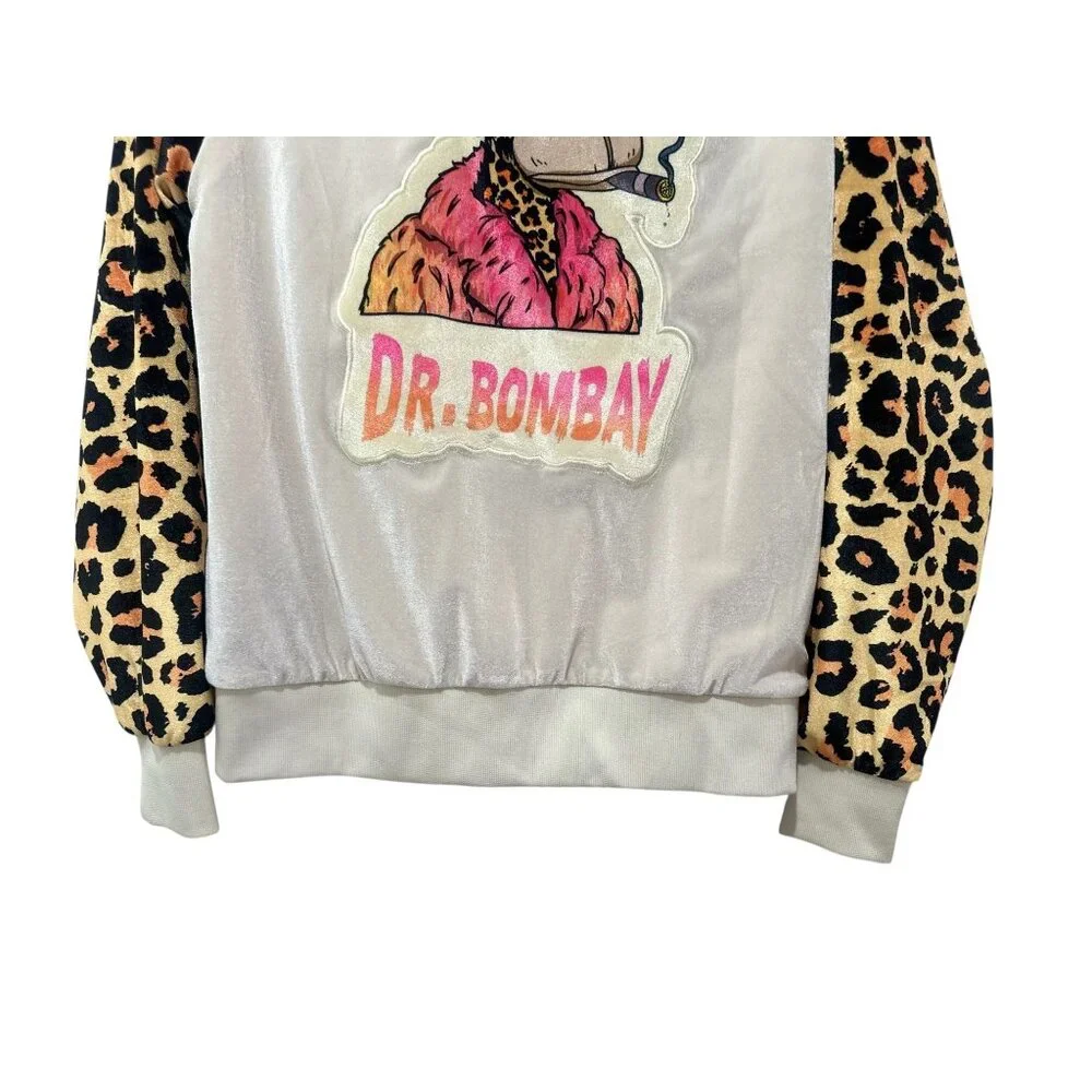 Death Row Records Dr Bombay Velvet Track Jacket Small Leopard Print Snoop Dogg